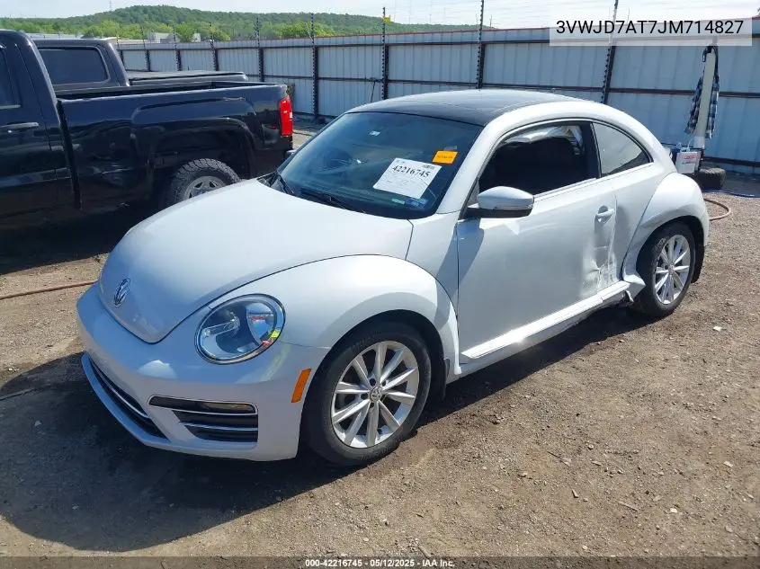 2018 Volkswagen Beetle 2.0T Se VIN: 3VWJD7AT7JM714827 Lot: 42216745