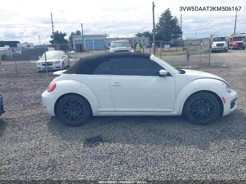 2019 Volkswagen Beetle 2.0T Final Edition Se/2.0T Final Edition Sel/2.0T S/2.0T Se VIN: 3VW5DAAT3KM506167 Lot: 41990431