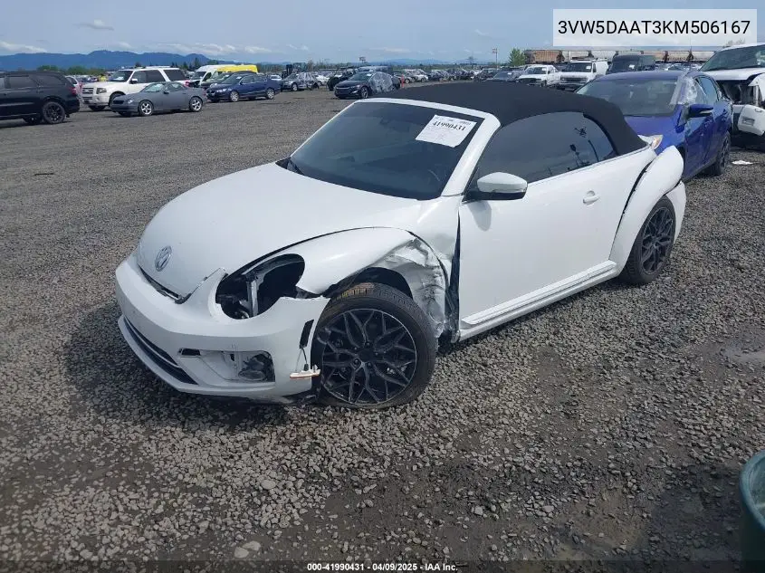 2019 Volkswagen Beetle 2.0T Final Edition Se/2.0T Final Edition Sel/2.0T S/2.0T Se VIN: 3VW5DAAT3KM506167 Lot: 41990431