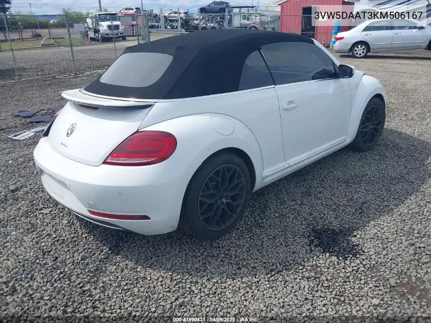 2019 Volkswagen Beetle 2.0T Final Edition Se/2.0T Final Edition Sel/2.0T S/2.0T Se VIN: 3VW5DAAT3KM506167 Lot: 41990431