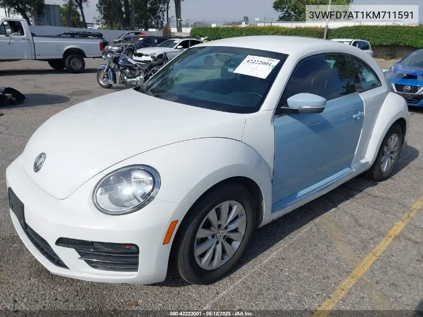 2019 Volkswagen Beetle 2.0T Final Edition Se/2.0T Final Edition Sel/2.0T S VIN: 3VWFD7AT1KM711591 Lot: 42222001