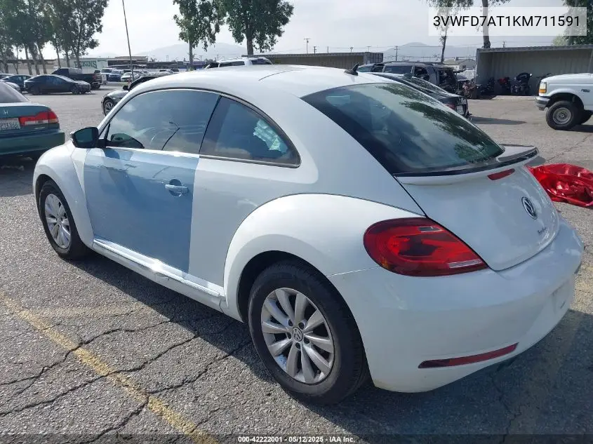 2019 Volkswagen Beetle 2.0T Final Edition Se/2.0T Final Edition Sel/2.0T S VIN: 3VWFD7AT1KM711591 Lot: 42222001