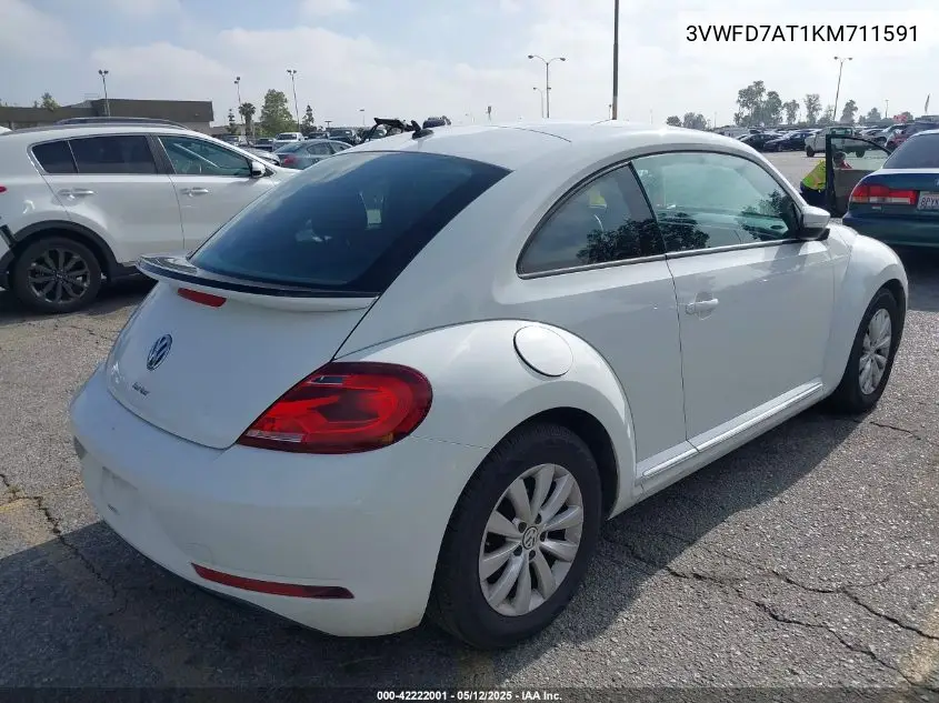 2019 Volkswagen Beetle 2.0T Final Edition Se/2.0T Final Edition Sel/2.0T S VIN: 3VWFD7AT1KM711591 Lot: 42222001