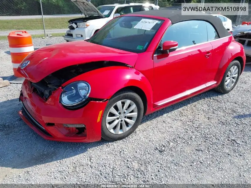 2019 Volkswagen Beetle 2.0T Final Edition Se/2.0T Final Edition Sel/2.0T S/2.0T Se VIN: 3VW5DAAT7KM510898 Lot: 42567677