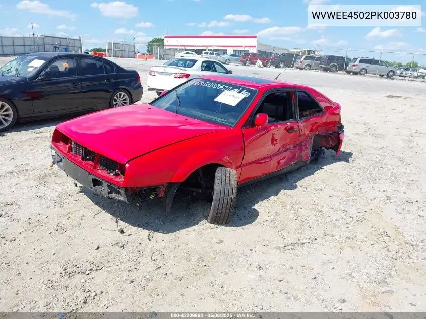 1993 Volkswagen Corrado Slc VIN: WVWEE4502PK003780 Lot: 42209664