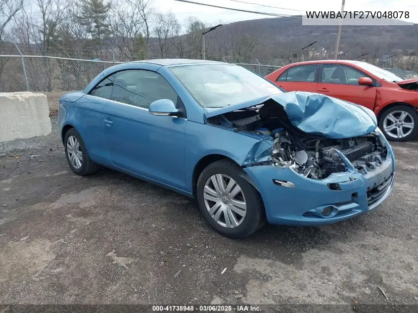 2007 Volkswagen Eos 2.0T VIN: WVWBA71F27V048078 Lot: 41738948