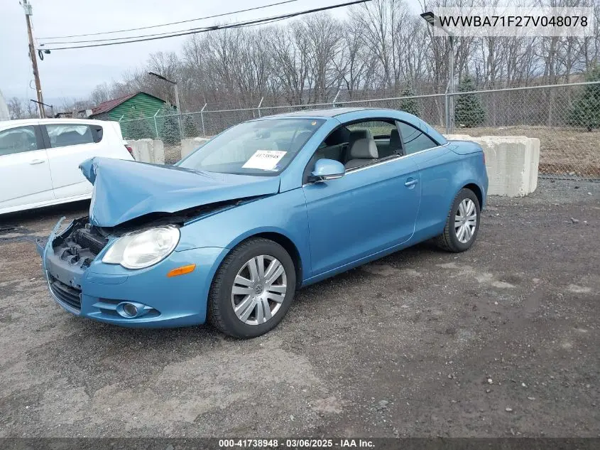 2007 Volkswagen Eos 2.0T VIN: WVWBA71F27V048078 Lot: 41738948