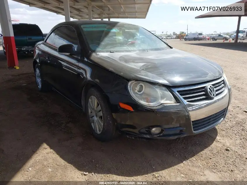2007 Volkswagen Eos 2.0T VIN: WVWAA71F07V026933 Lot: 41937721
