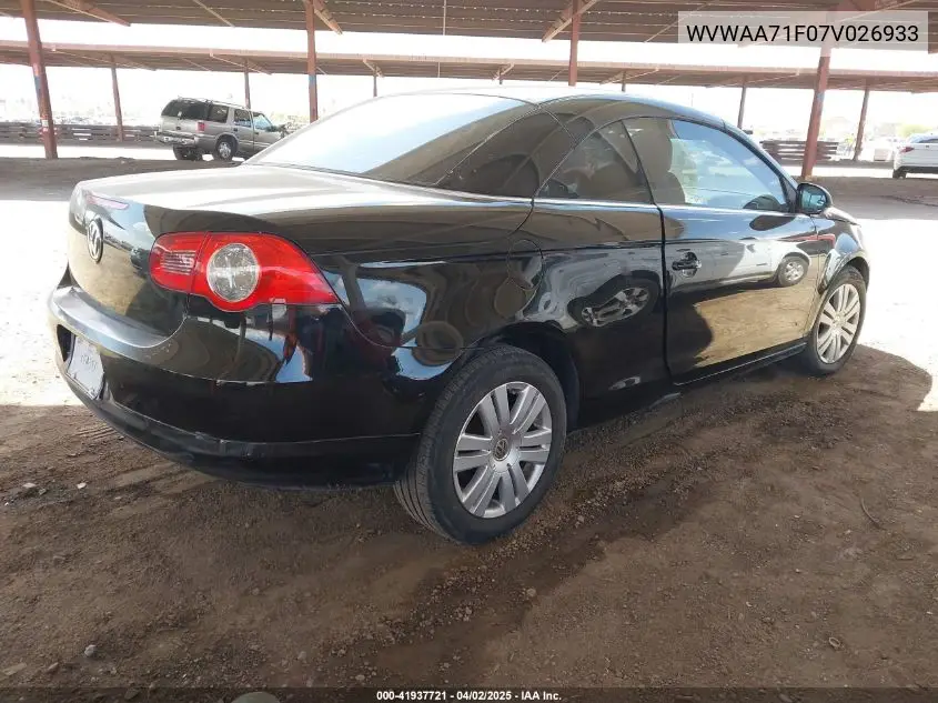 2007 Volkswagen Eos 2.0T VIN: WVWAA71F07V026933 Lot: 41937721