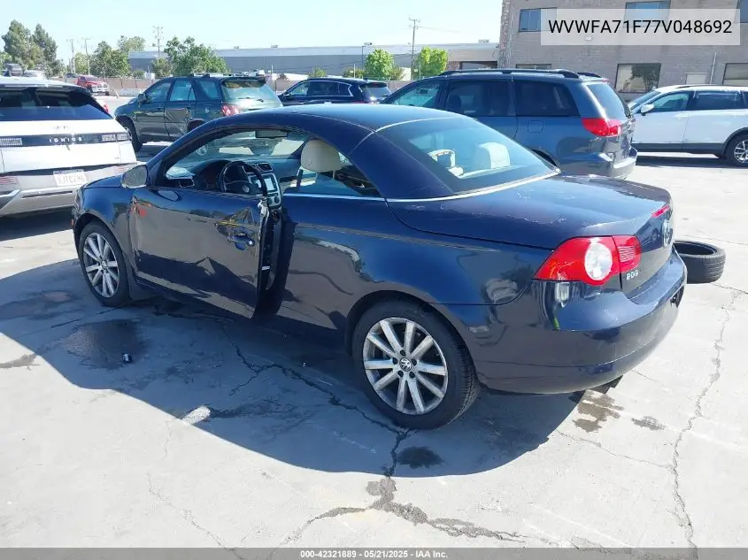2007 Volkswagen Eos 2.0T VIN: WVWFA71F77V048692 Lot: 42321889