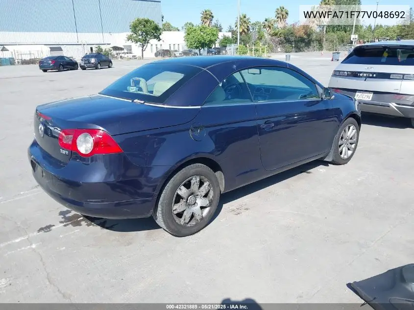 2007 Volkswagen Eos 2.0T VIN: WVWFA71F77V048692 Lot: 42321889
