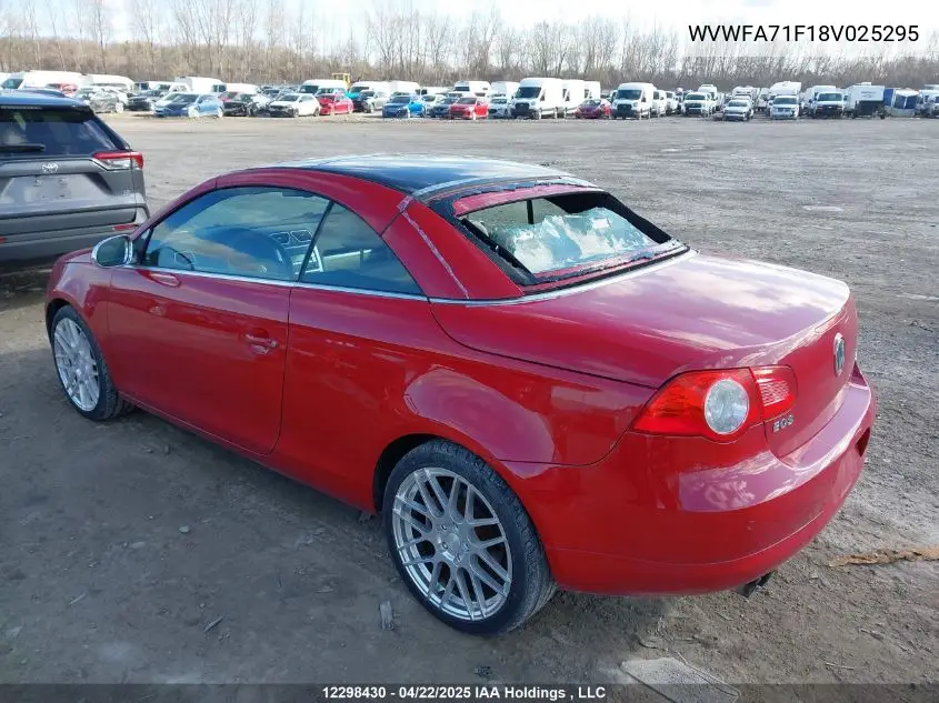 2008 Volkswagen Eos Lux VIN: WVWFA71F18V025295 Lot: 12298430