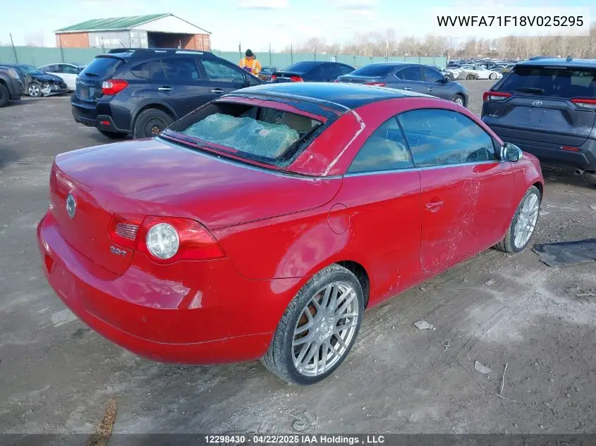 2008 Volkswagen Eos Lux VIN: WVWFA71F18V025295 Lot: 12298430