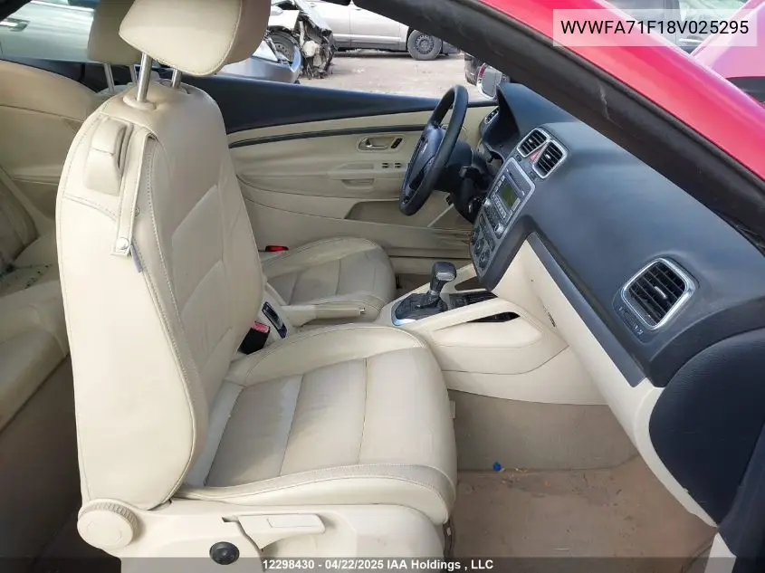 2008 Volkswagen Eos Lux VIN: WVWFA71F18V025295 Lot: 12298430
