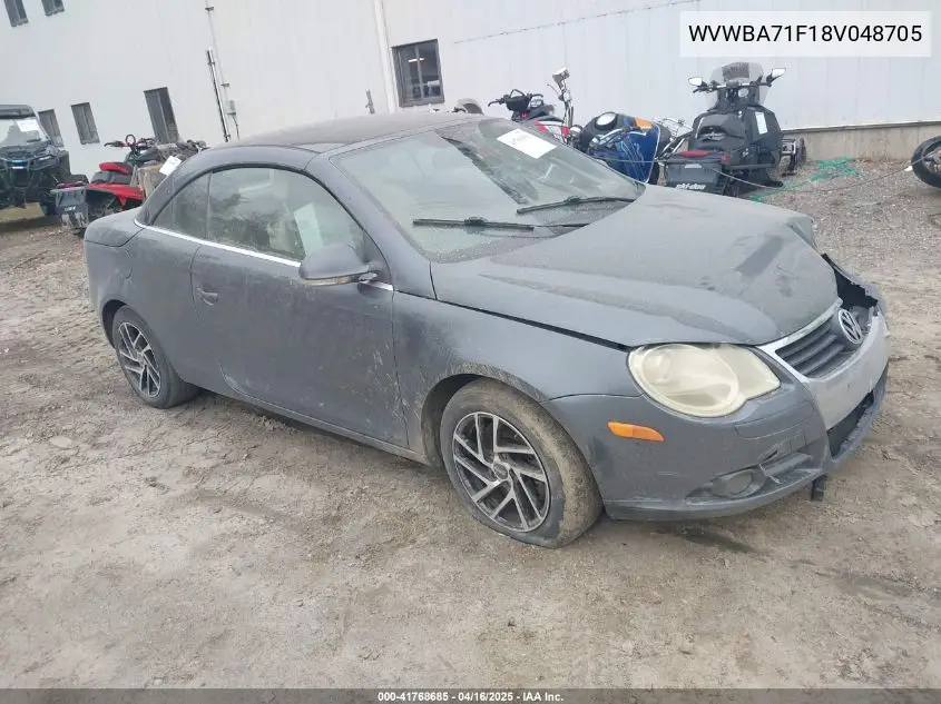 2008 Volkswagen Eos Turbo VIN: WVWBA71F18V048705 Lot: 41768685