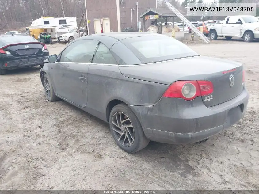 2008 Volkswagen Eos Turbo VIN: WVWBA71F18V048705 Lot: 41768685