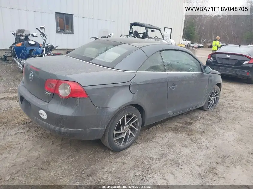2008 Volkswagen Eos Turbo VIN: WVWBA71F18V048705 Lot: 41768685