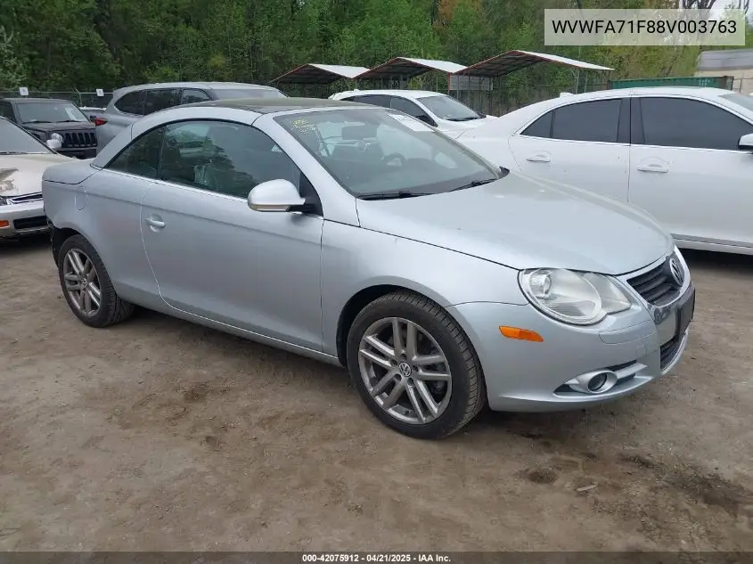 2008 Volkswagen Eos Lux VIN: WVWFA71F88V003763 Lot: 42075912