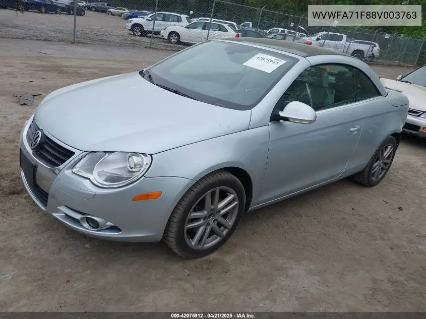 2008 Volkswagen Eos Lux VIN: WVWFA71F88V003763 Lot: 42075912