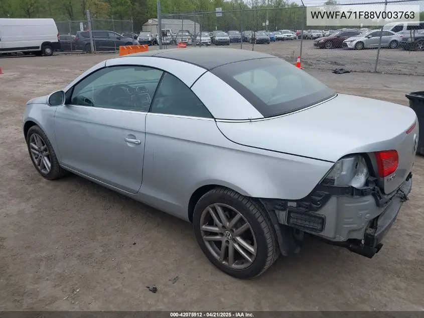 2008 Volkswagen Eos Lux VIN: WVWFA71F88V003763 Lot: 42075912