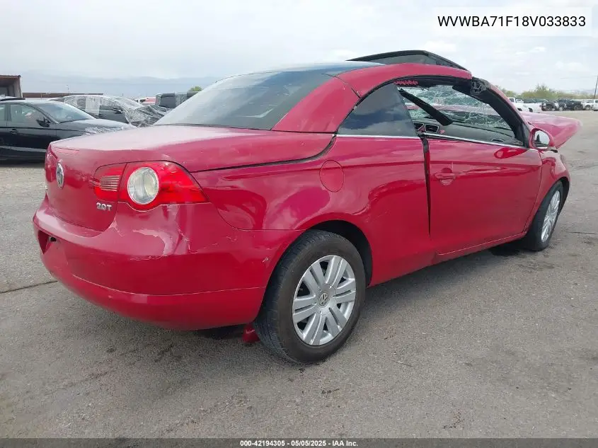 2008 Volkswagen Eos Turbo VIN: WVWBA71F18V033833 Lot: 42194305
