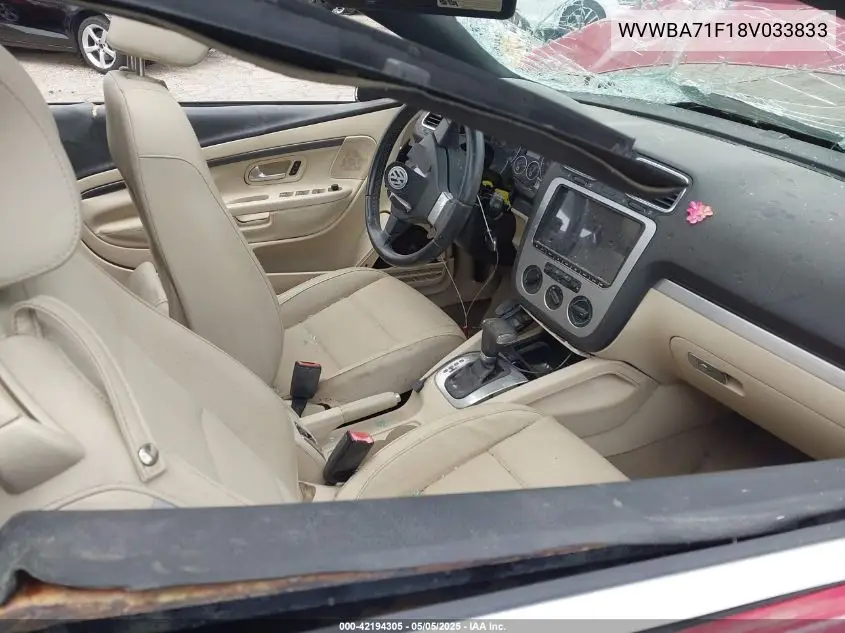 2008 Volkswagen Eos Turbo VIN: WVWBA71F18V033833 Lot: 42194305