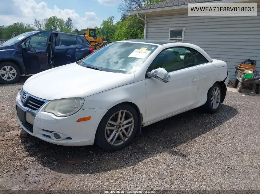 2008 Volkswagen Eos Lux VIN: WVWFA71F88V018635 Lot: 42220306