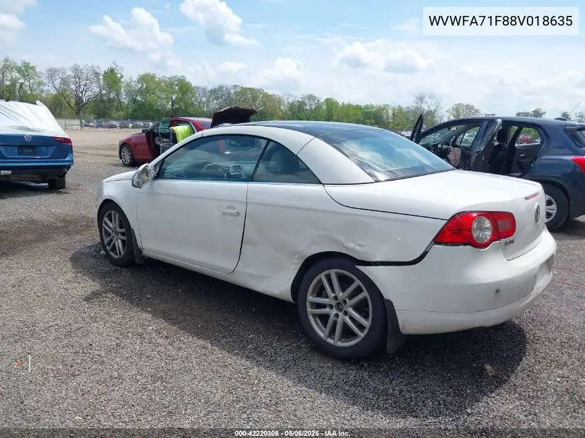 2008 Volkswagen Eos Lux VIN: WVWFA71F88V018635 Lot: 42220306