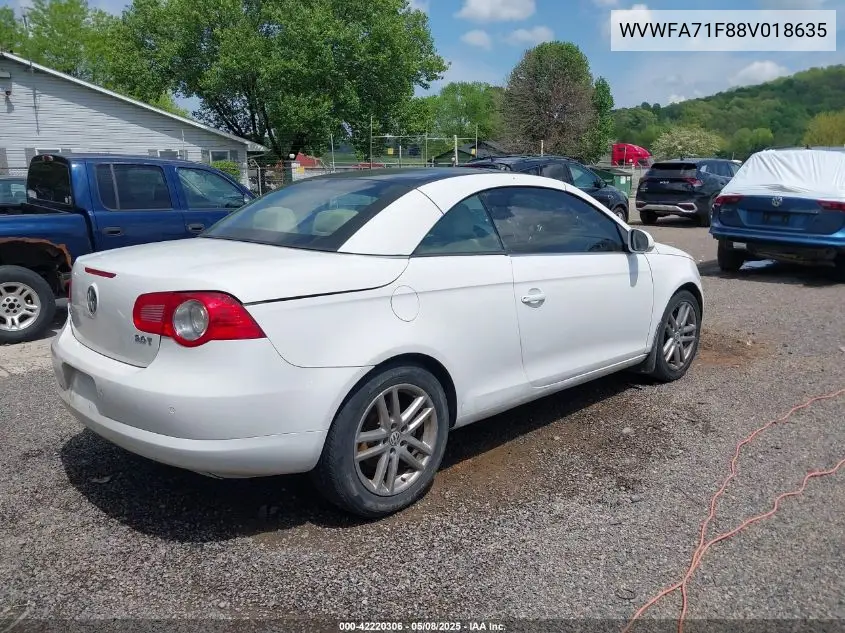 2008 Volkswagen Eos Lux VIN: WVWFA71F88V018635 Lot: 42220306