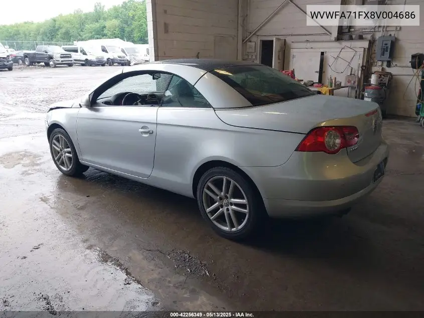 2008 Volkswagen Eos Lux VIN: WVWFA71FX8V004686 Lot: 42256349