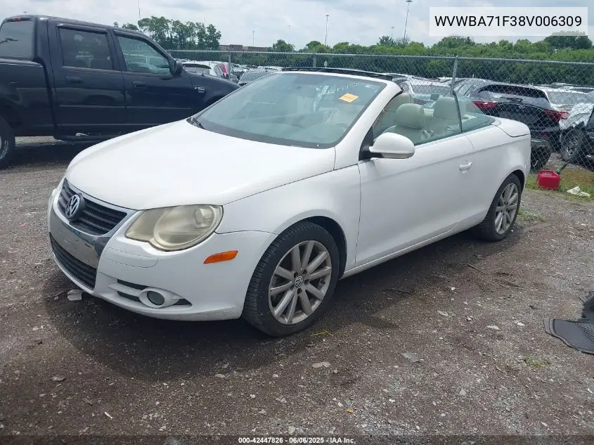 2008 Volkswagen Eos Komfort/Turbo VIN: WVWBA71F38V006309 Lot: 42447826
