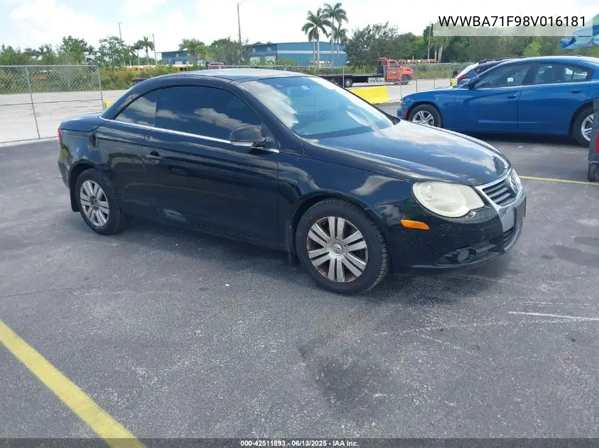 2008 Volkswagen Eos Komfort/Turbo VIN: WVWBA71F98V016181 Lot: 42511893