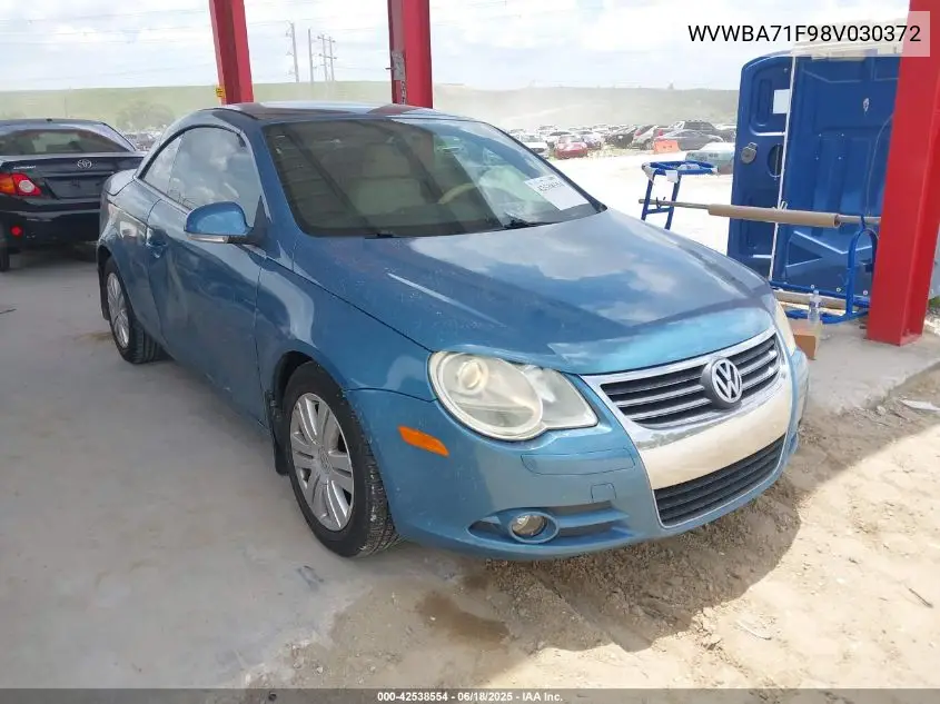 2008 Volkswagen Eos Komfort/Turbo VIN: WVWBA71F98V030372 Lot: 42538554