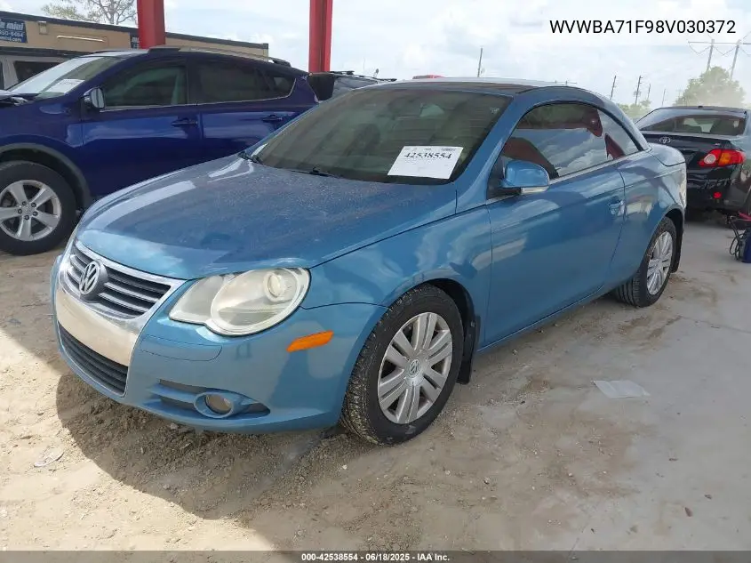 2008 Volkswagen Eos Komfort/Turbo VIN: WVWBA71F98V030372 Lot: 42538554