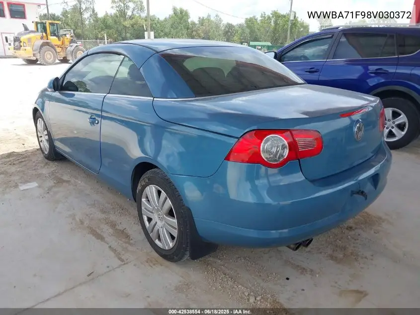 2008 Volkswagen Eos Komfort/Turbo VIN: WVWBA71F98V030372 Lot: 42538554