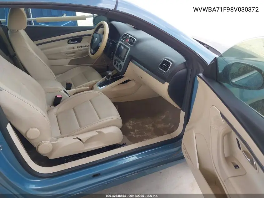 2008 Volkswagen Eos Komfort/Turbo VIN: WVWBA71F98V030372 Lot: 42538554