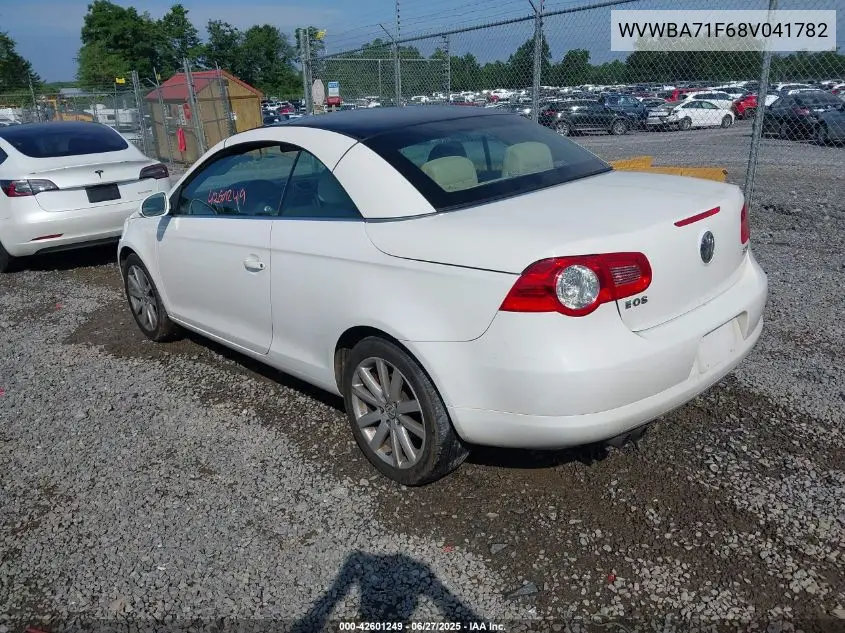 2008 Volkswagen Eos Komfort/Turbo VIN: WVWBA71F68V041782 Lot: 42601249