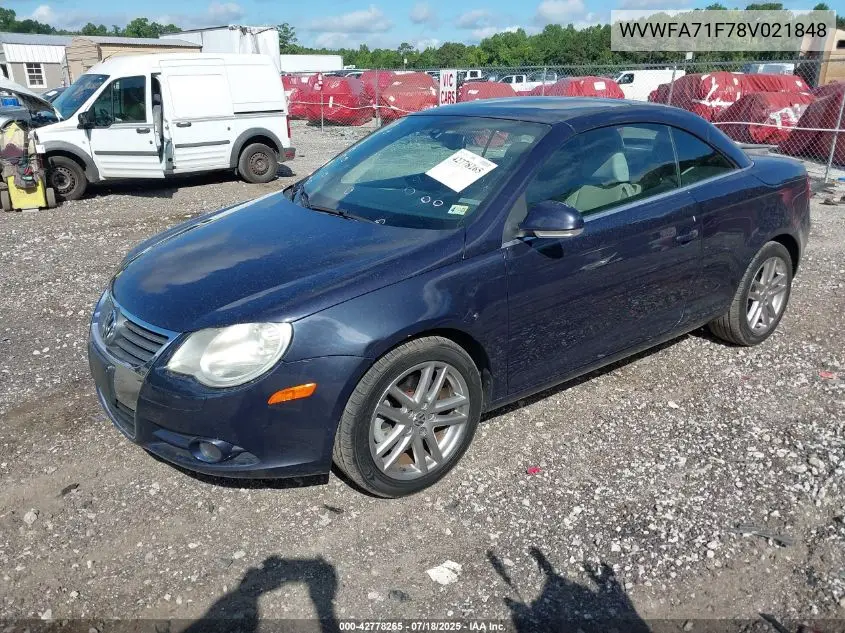 2008 Volkswagen Eos Lux VIN: WVWFA71F78V021848 Lot: 42778265