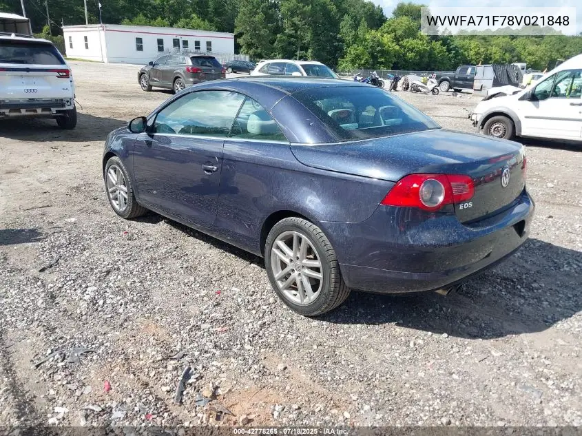 2008 Volkswagen Eos Lux VIN: WVWFA71F78V021848 Lot: 42778265