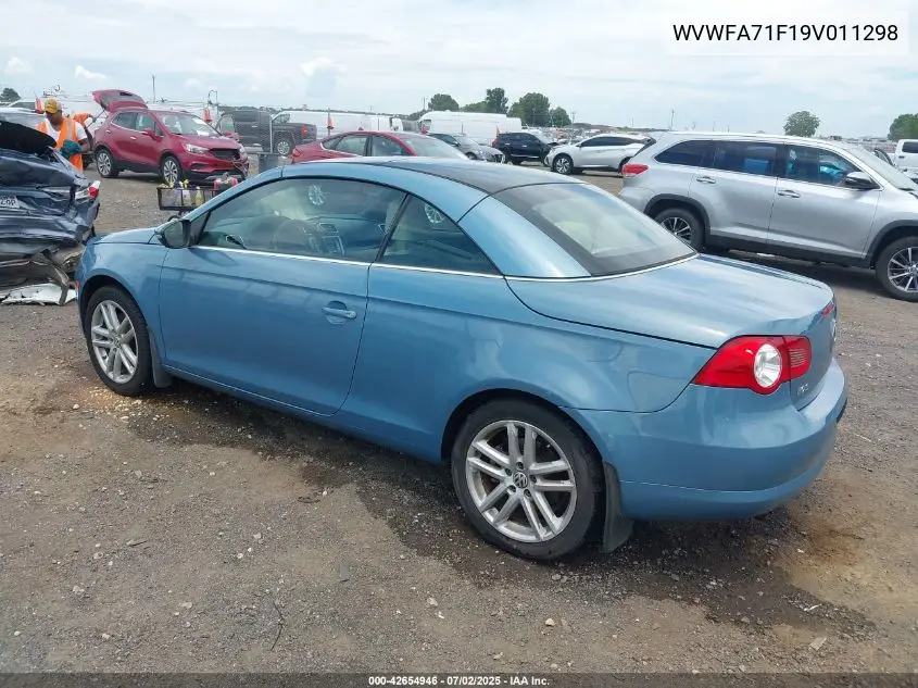 2009 Volkswagen Eos Lux VIN: WVWFA71F19V011298 Lot: 42654946