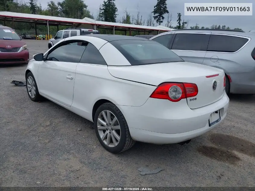 2009 Volkswagen Eos Komfort VIN: WVWBA71F09V011663 Lot: 42713328