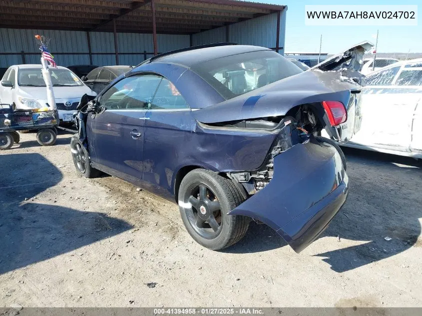 2010 Volkswagen Eos Komfort VIN: WVWBA7AH8AV024702 Lot: 41394958