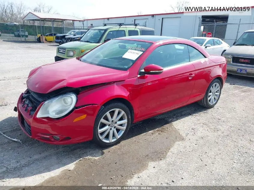 2010 Volkswagen Eos Komfort VIN: WVWBA7AH4AV020159 Lot: 42020790