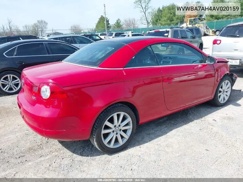 2010 Volkswagen Eos Komfort VIN: WVWBA7AH4AV020159 Lot: 42020790