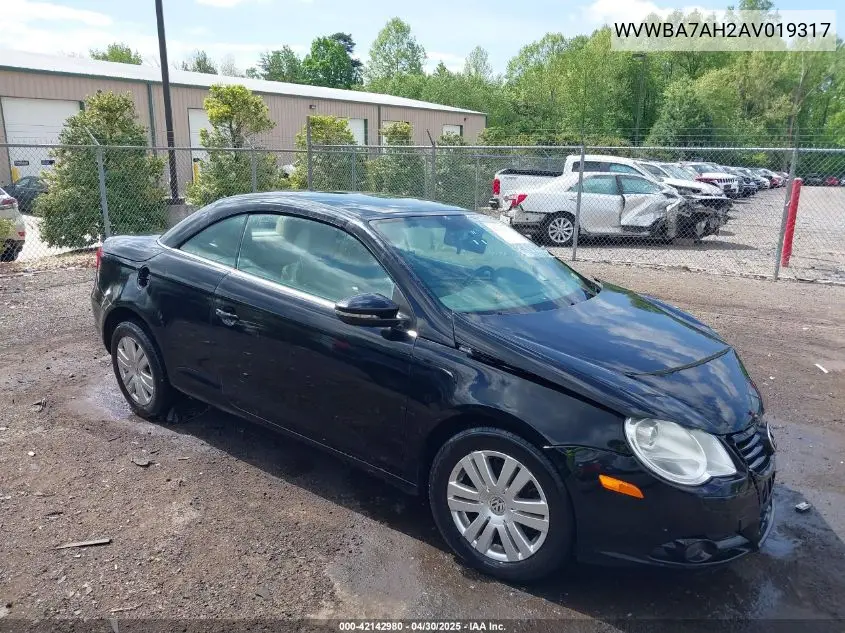 2010 Volkswagen Eos Komfort VIN: WVWBA7AH2AV019317 Lot: 42142980