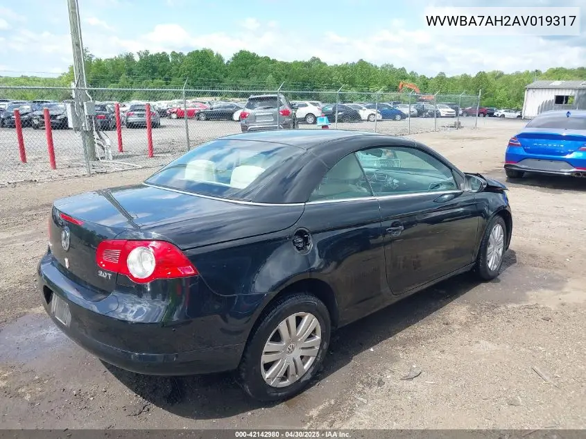 2010 Volkswagen Eos Komfort VIN: WVWBA7AH2AV019317 Lot: 42142980