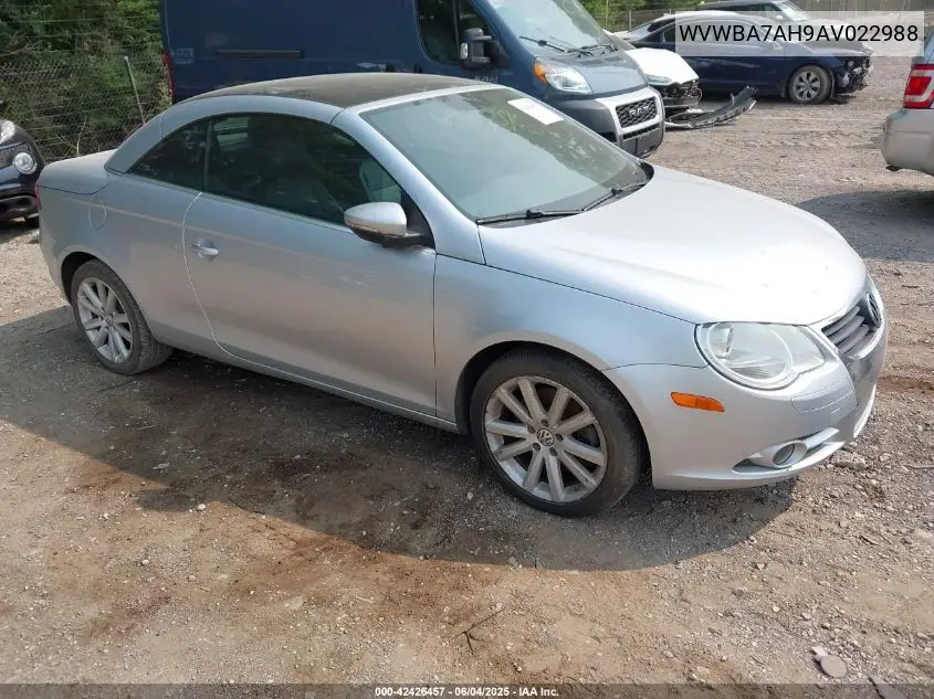 2010 Volkswagen Eos Komfort VIN: WVWBA7AH9AV022988 Lot: 42426457