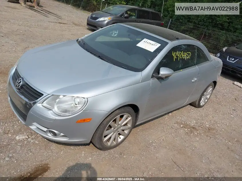 2010 Volkswagen Eos Komfort VIN: WVWBA7AH9AV022988 Lot: 42426457