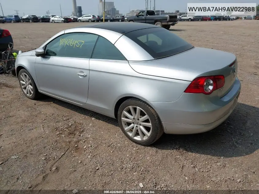 2010 Volkswagen Eos Komfort VIN: WVWBA7AH9AV022988 Lot: 42426457