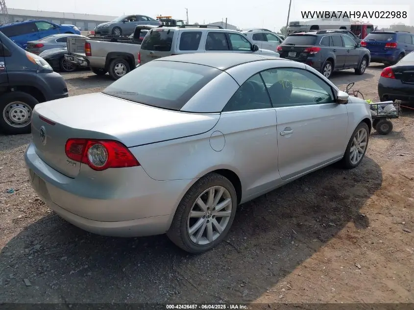 2010 Volkswagen Eos Komfort VIN: WVWBA7AH9AV022988 Lot: 42426457
